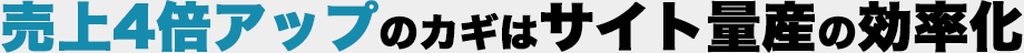 売上4倍アップのカギはサイト量産の効率化